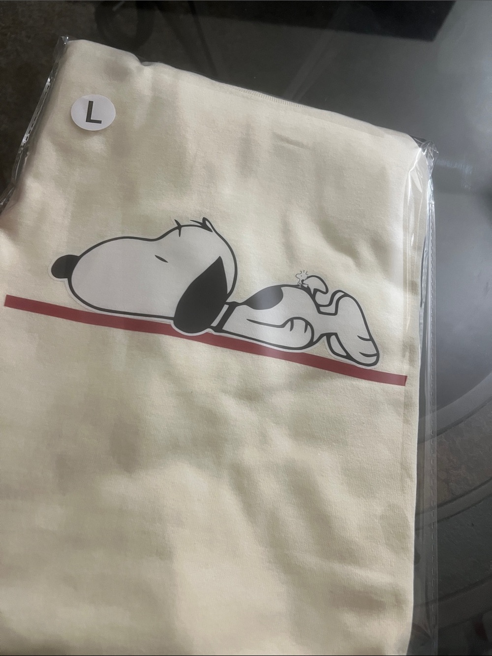 Off-white Snoopy Graphic Tee with Red Accent - Picture 2 of 3